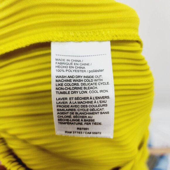 Rafaella Womens Wide Leg Pleated Pants M Yellow Olive Comfortable Fit - Picture 8 of 11